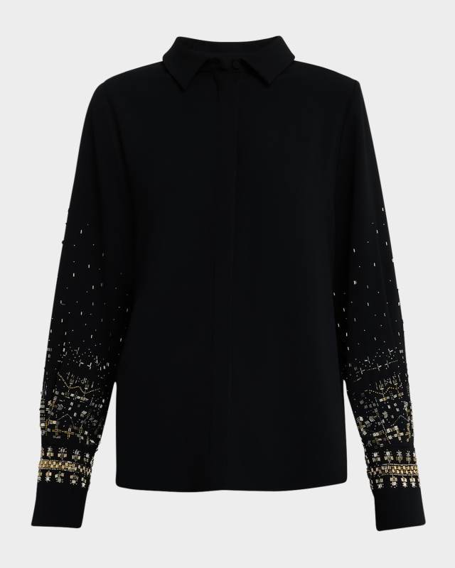 Chai Beaded Satin Blous