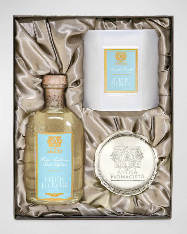 Candle and Diffuser Gift Set with Nickel Tray