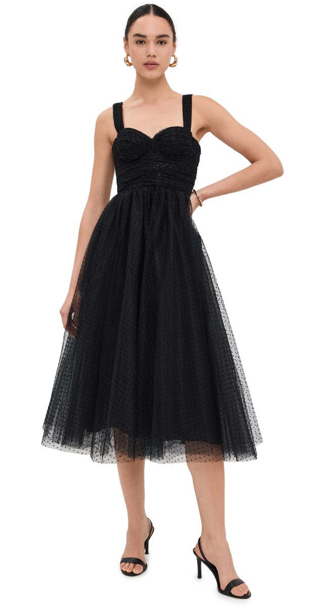 Zimmermann Tulle Midi Dress Black