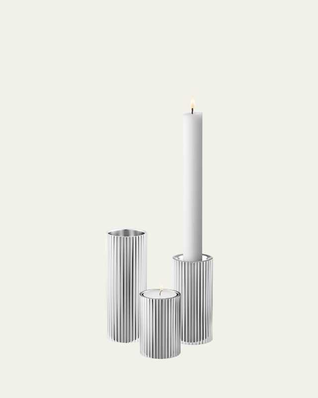 Bernadotte Stainless Steel Large Tealight and Candleholder, 5.5"T