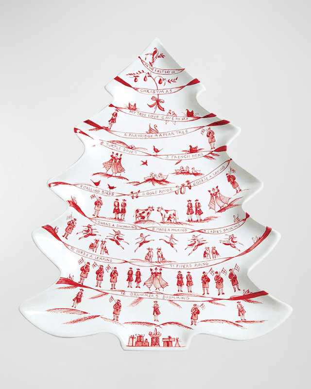 Country Estate Winter Frolic Ruby 12 Days of Christmas Tree Platter