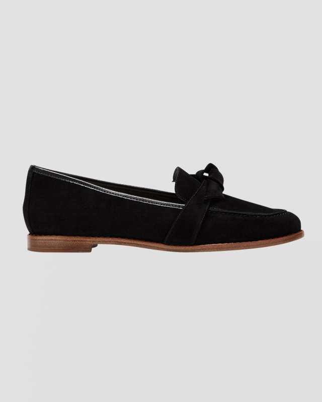 Clarita Suede Knotted Bow Loafers