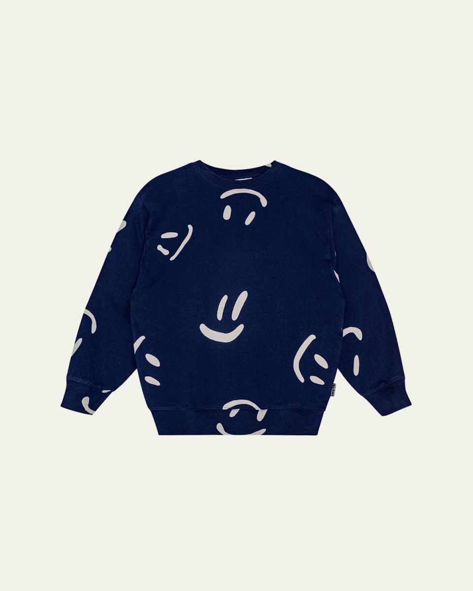 Boy's Monti Happy Face Sweatshirt, Size 8-12