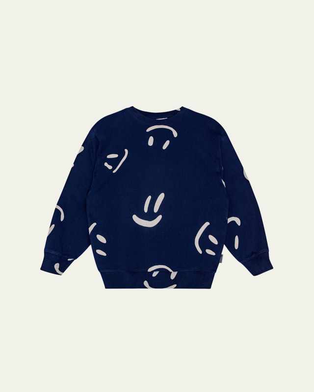 Boy's Monti Happy Face Sweatshirt, Size 8-12