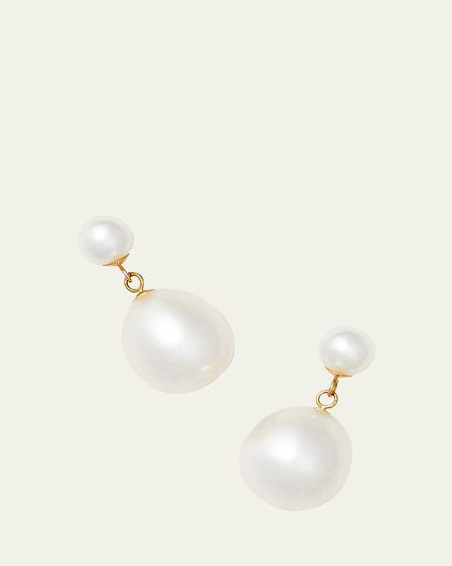 18K Yellow Gold Triton Classic Pearl Earrings