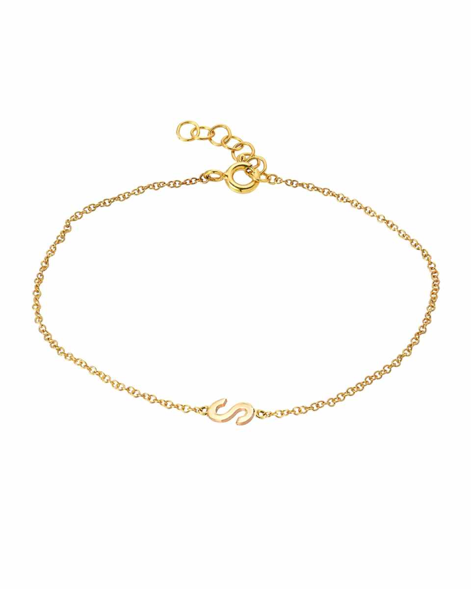 Personalized 14K Gold Initial Bracelet