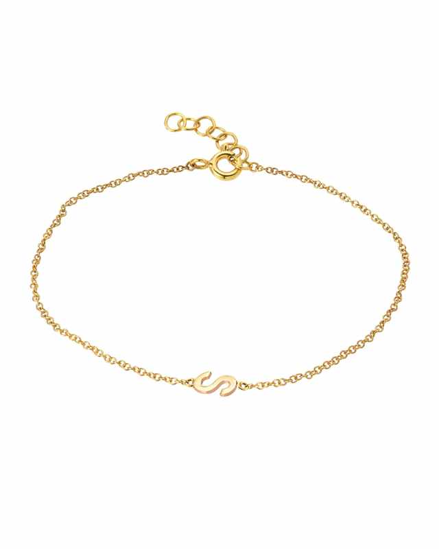 Personalized 14K Gold Initial Bracelet