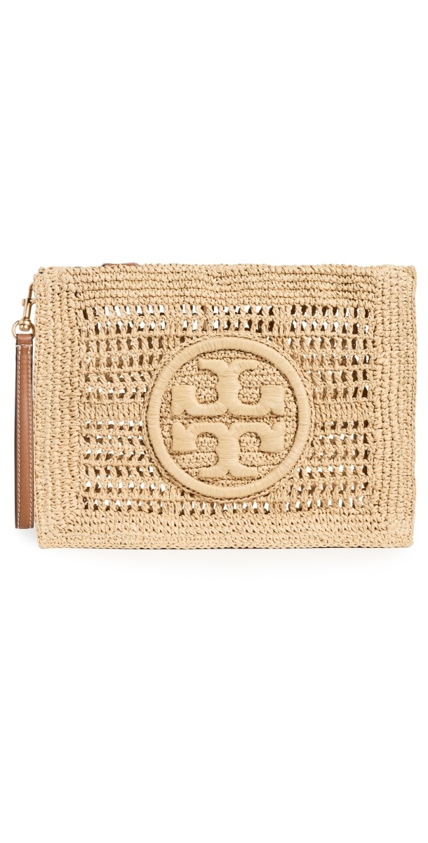 Tory Burch Ella Crochet Pouch Natural