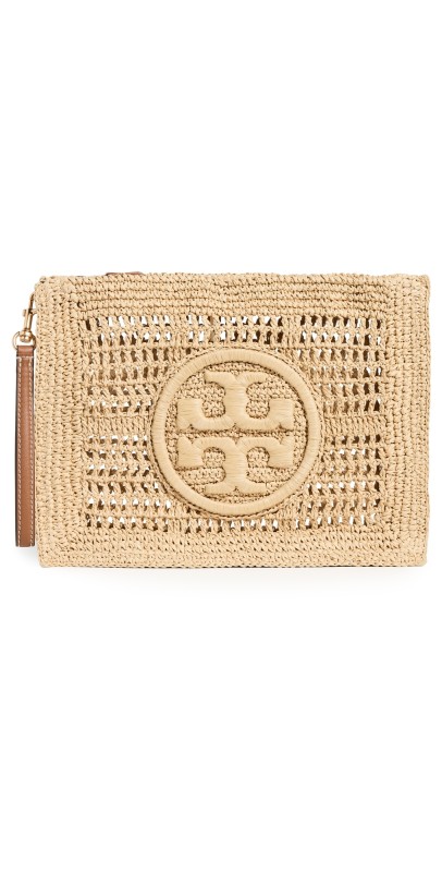 Tory Burch Ella Crochet Pouch Natural