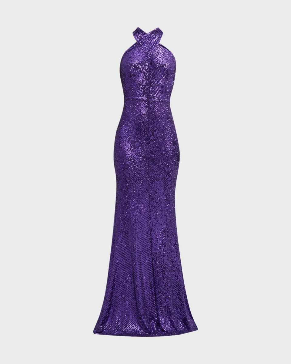 Sequin Halter Gown