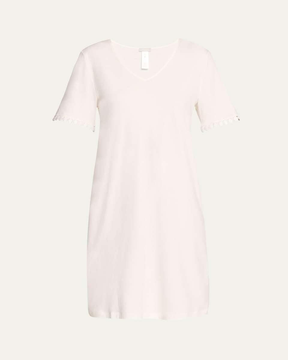Rosa Embroidered-Trim Cotton Nightgown