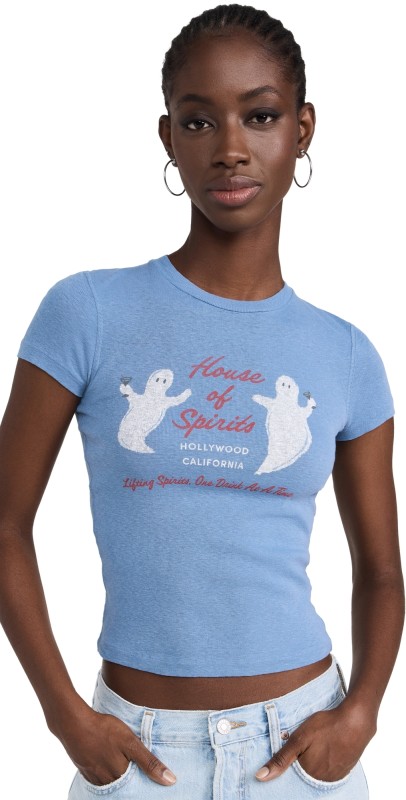 RE/DONE 90s Baby Tee House Of Spirits Stone Blue