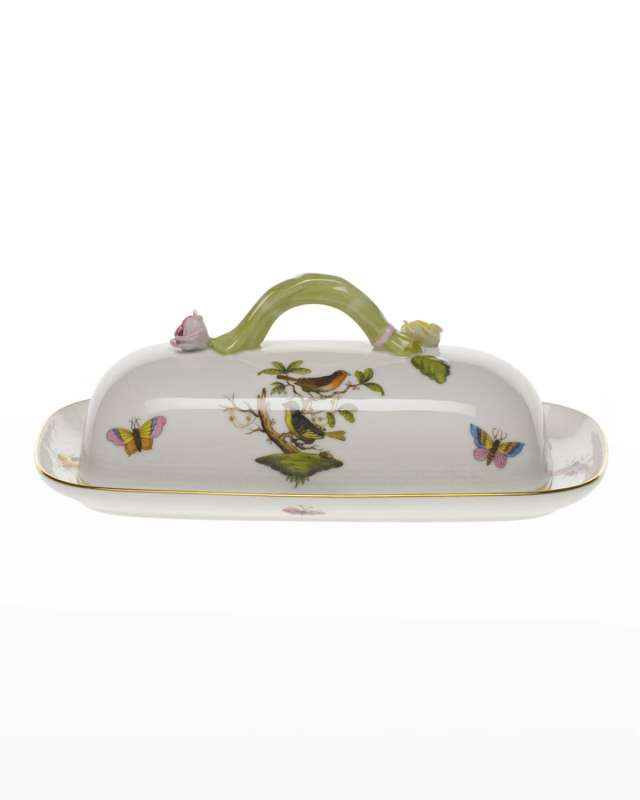 Rothschild Bird Butter Dish with Branch Handle