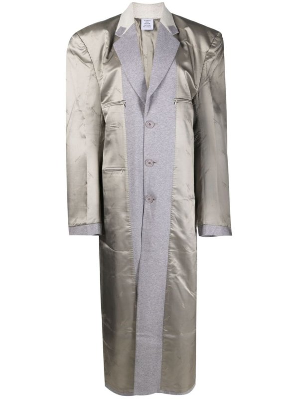 single-breasted panelled coat