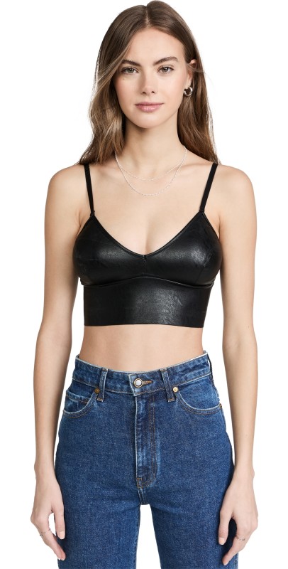 Commando Fauxeatherongline Bralette Black