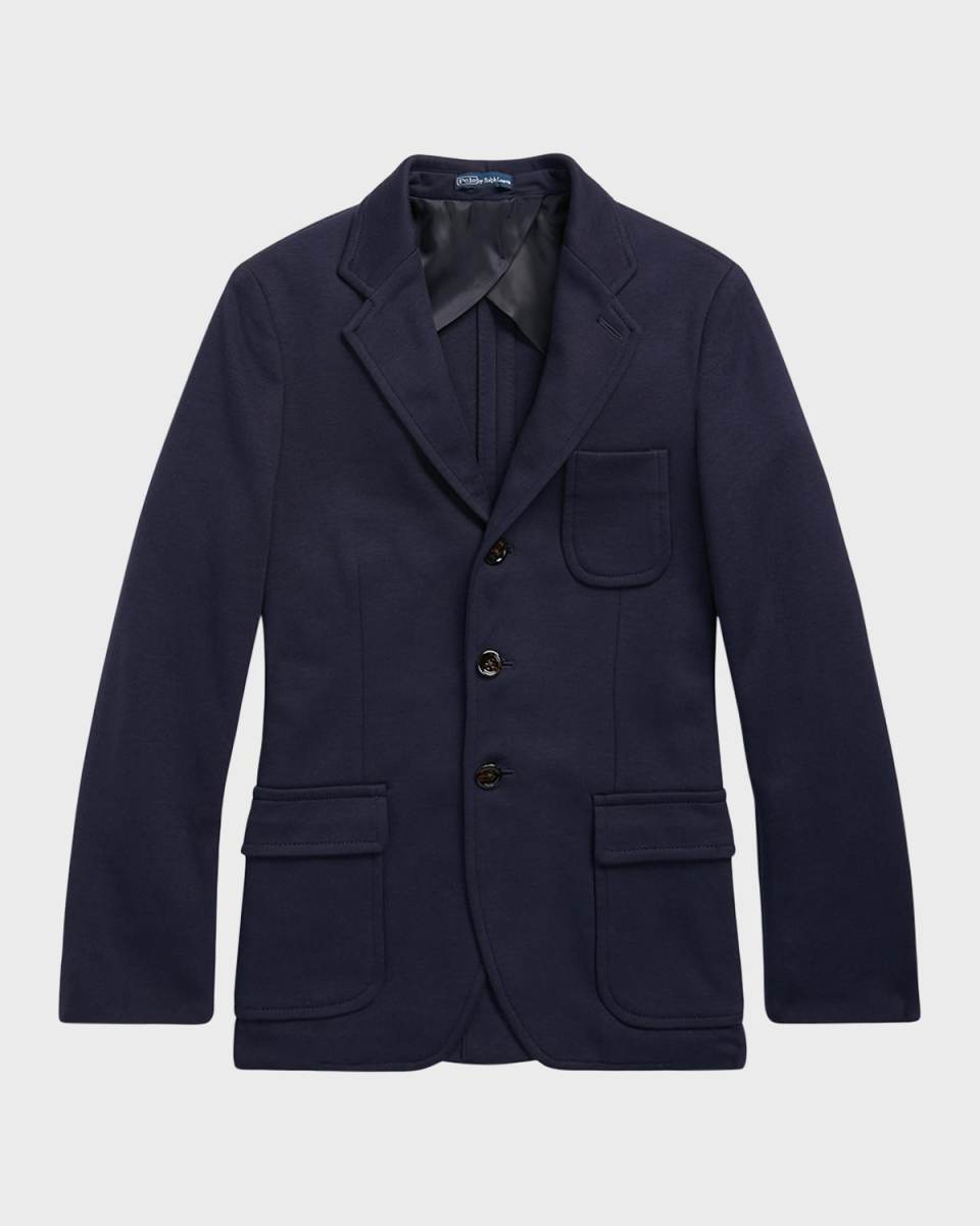 Boy's Tailored Interlock Sport Coat, Size 8-16