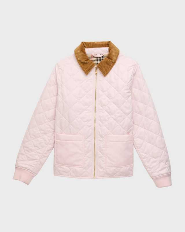 Girl's Otis Quilted Check-Print Lined Jacket, Size 3-12