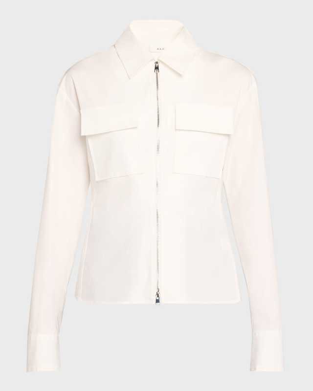 Sage Cotton Zip Top