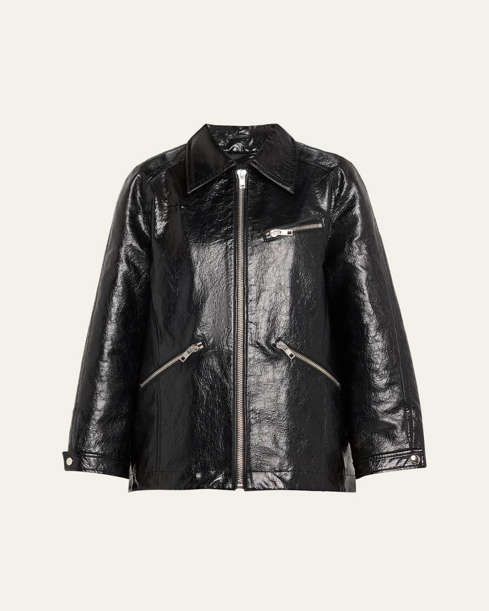 Textured Faux-Leather Ranch Jacket