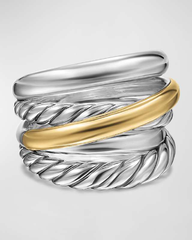 17.5mm Crossover Ring in Silver