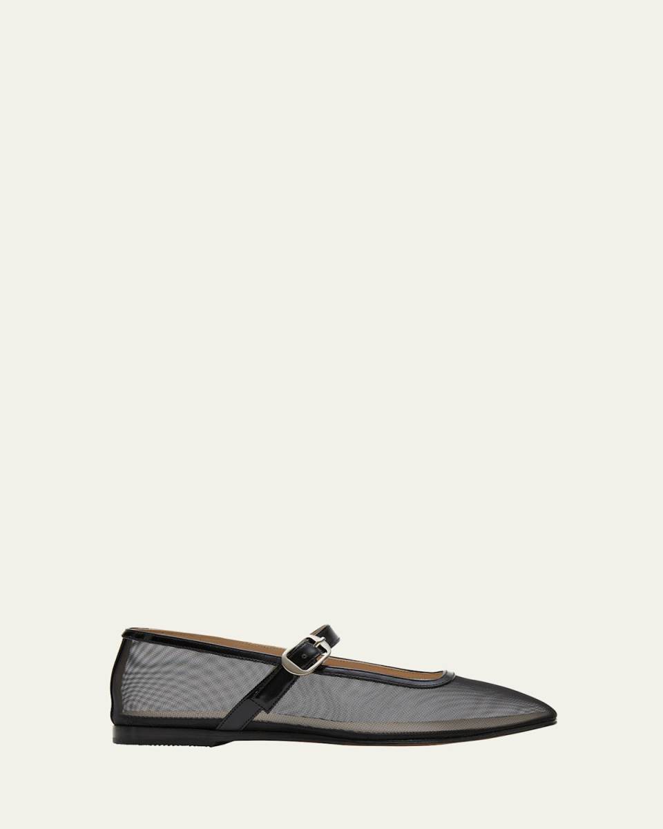 Mesh Mary Jane Ballerina Flats