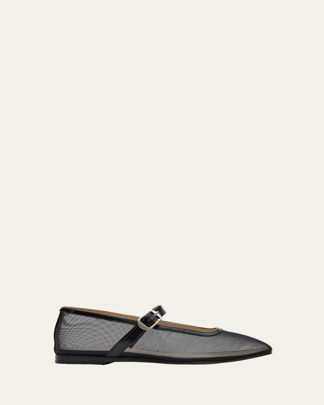 Mesh Mary Jane Ballerina Flats