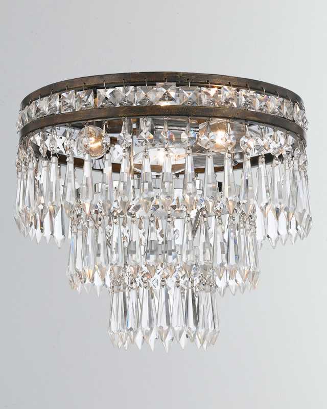 Mercer 3-Light Clear Crystal Flush Mount
