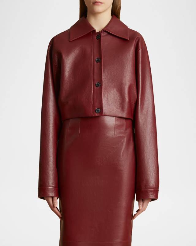 Sue Cropped Leather Jacket
