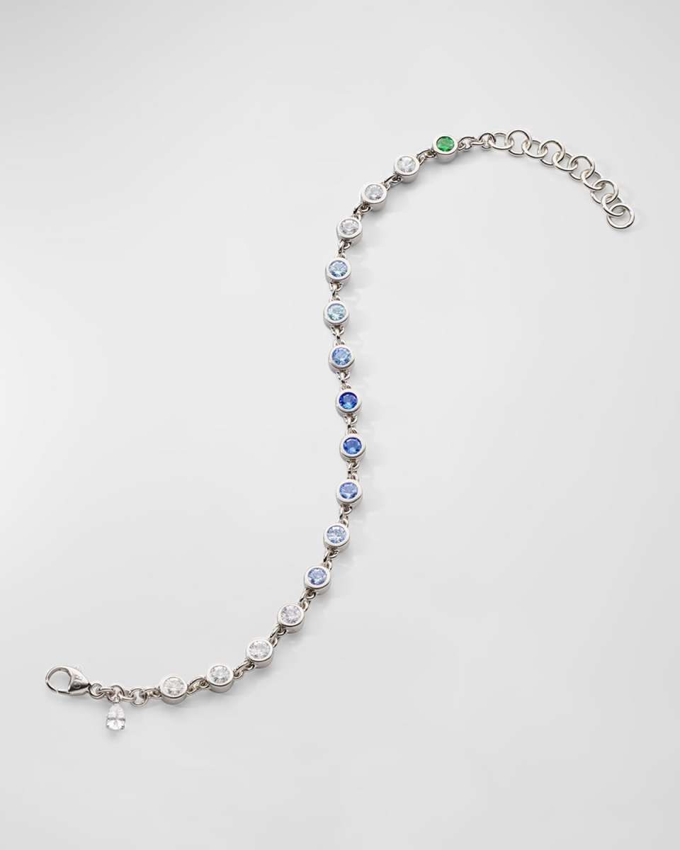 Sterling Silver Ombre Sapphire Tennis Bracelet