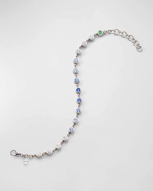 Sterling Silver Ombre Sapphire Tennis Bracelet