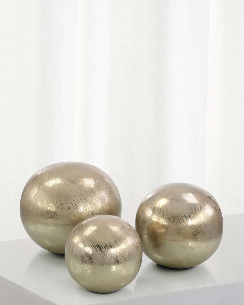 Golden Orbs Decor, Set of 3