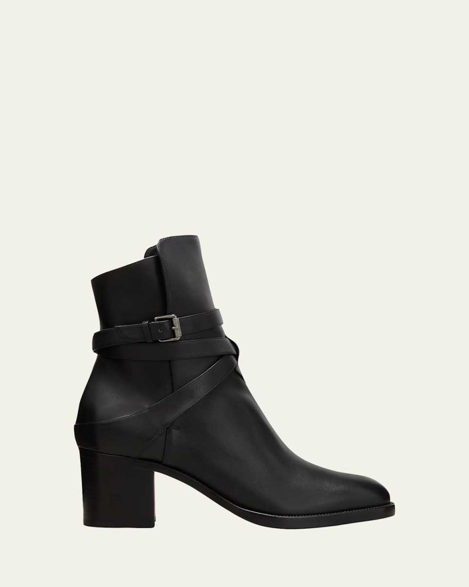 Karistrap Leather 70mm Red Sole Ankle Boot