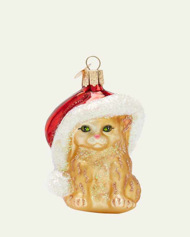 Santa's Kitten Christmas Ornament