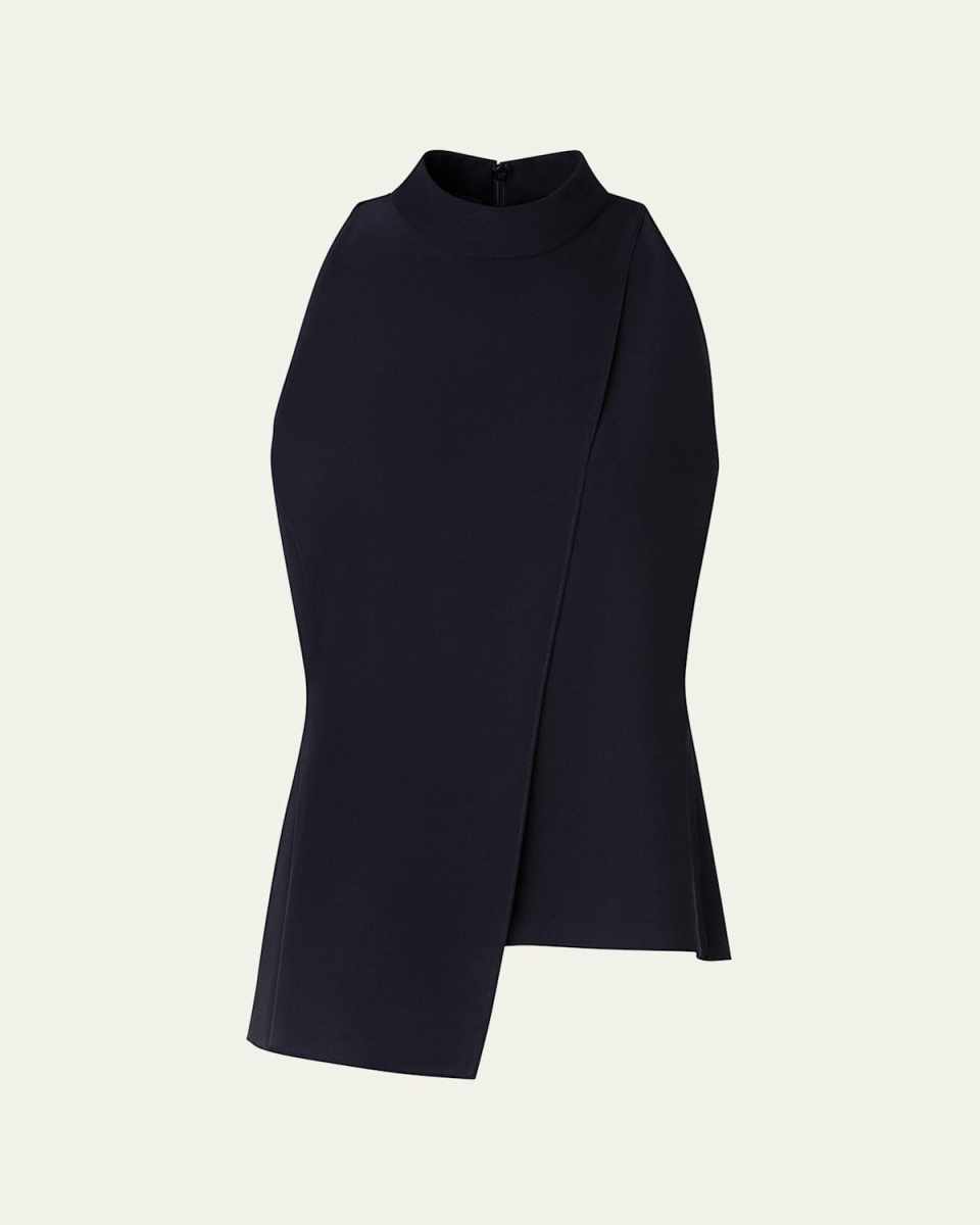 Asymmetric Overlay Silk Blouse