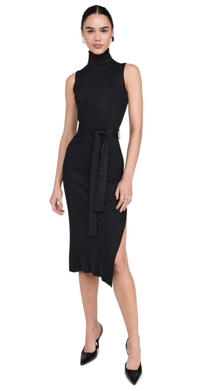 PAIGE Rib Zoelle Dress Black Sparkle