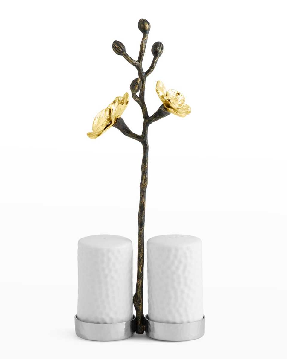 Gold Orchid Salt and Pepper Set