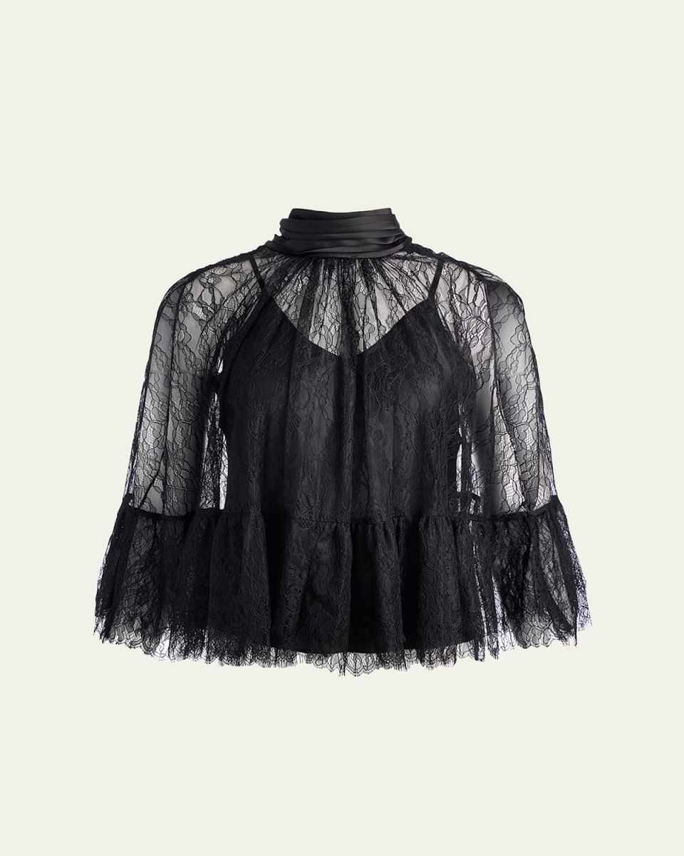 Zenon Lace Cape Top with Cami Lining