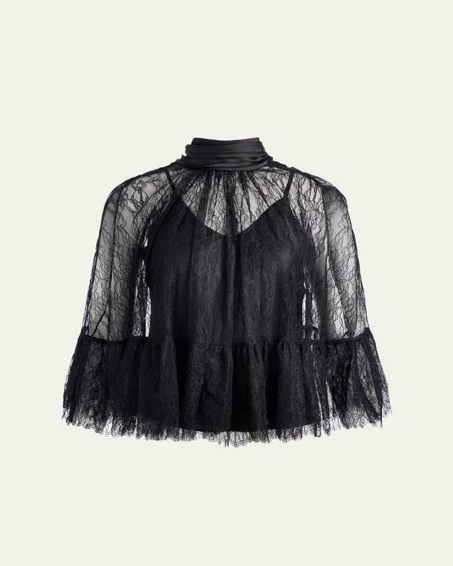 Zenon Lace Cape Top with Cami Lining