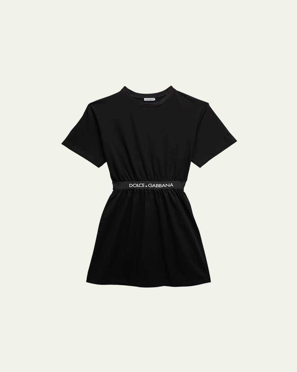 Girl's Logo-Print Waistband T-Shirt Dress, Size 8-14