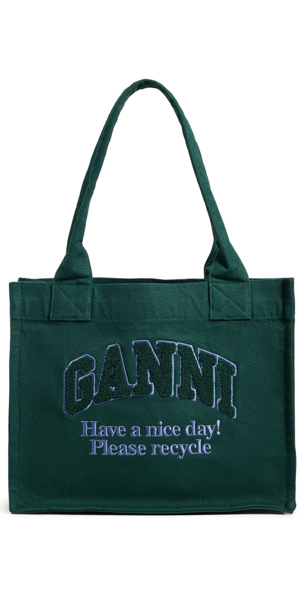 GANNI Large Easy Shopper Tote Forest Night