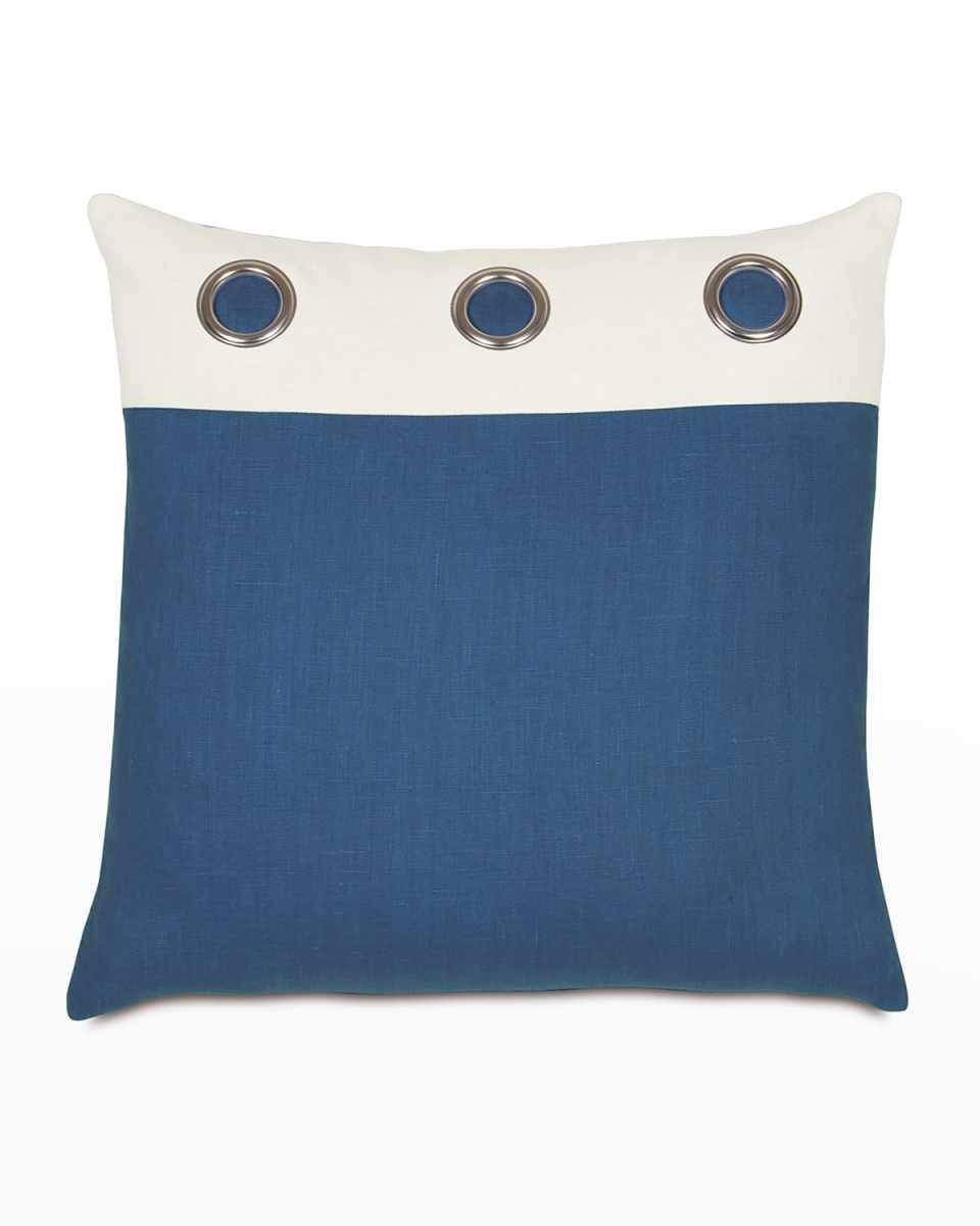 Maritime Grommet Accent Pillow, Blue