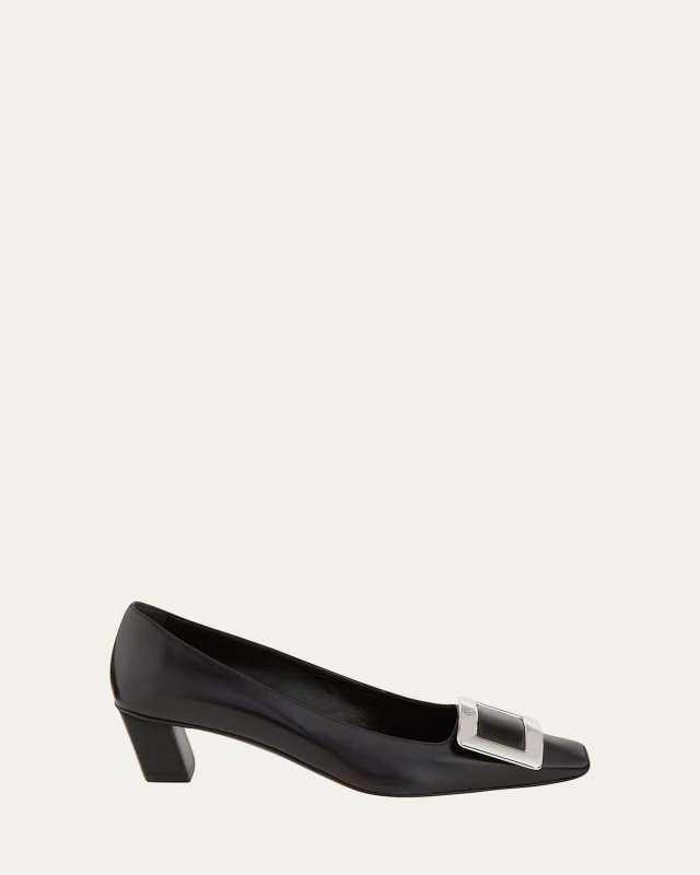 Decollete Belle Vivier Leather Ballerina Pumps