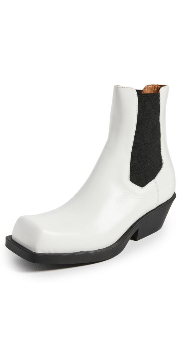 Marni Bootie Square Toe Boots Lily White