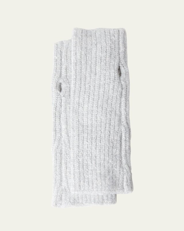 Amalia Sequin Ribbed Wool-Blend Gloves