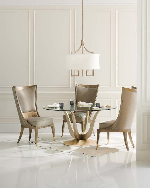 Rounding Up Glass Top Dining Table