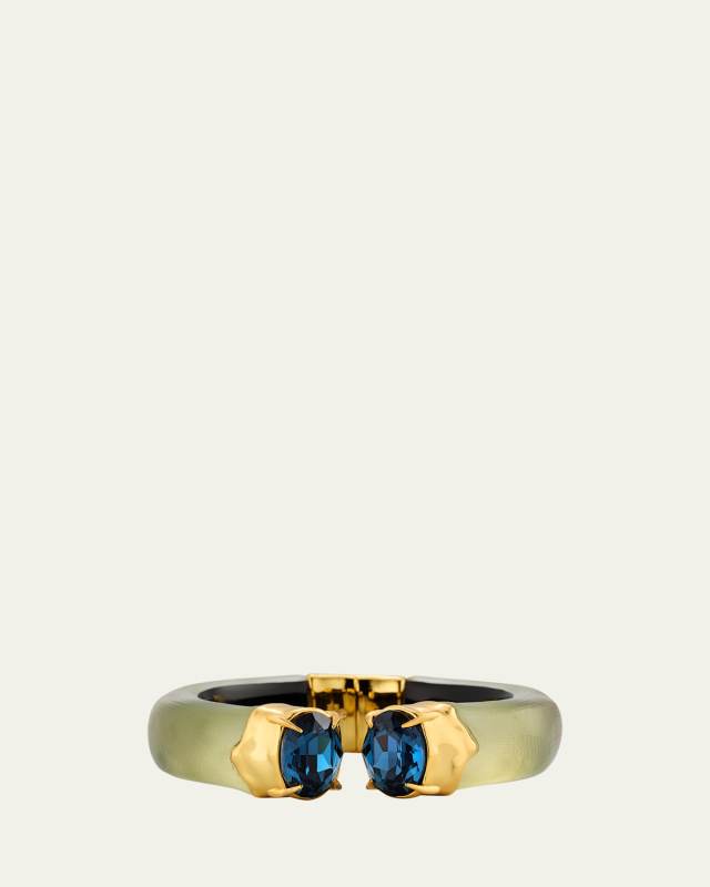 Bonbon Crystal Lucite Hinge Bracelet, Sage