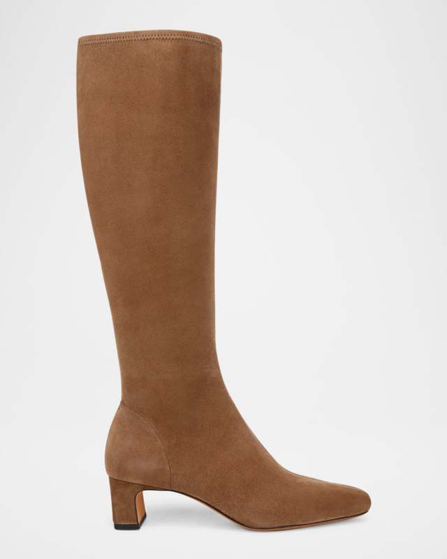 Saira Suede Kitten Knee Boots