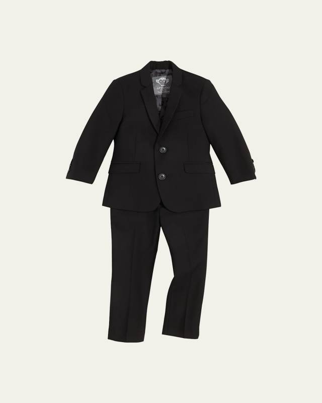 Boys' Two-Piece Mod Suit, Black, 2T-14