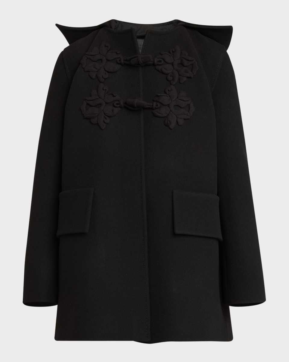 Montgomery Alamari Embroidered Wool Coat With Detachable Hood