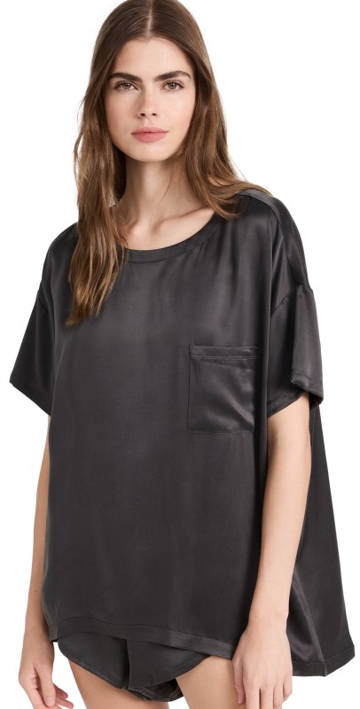 Lunya Washable Silk Tee Set Meditative Grey